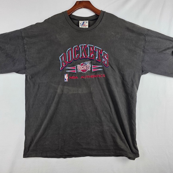 Logo Athletic Other - Vintage Houston Rockets Logo Athletic NBA Shirt Mens XL Faded Black Embroidered